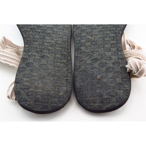 Sanuk T-Strap‎ Sandals Beige Fabric Women Shoes Size 8 Medium - Picture 5 of 6